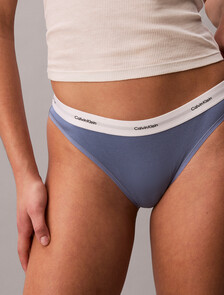 Buy 여성 코튼 스트레치 립 비키니 in color BLUE