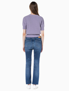 Buy 여성 하이라이즈 부츠핏 미드블루 데님 in color BLUE BLACK HANGER LOOP