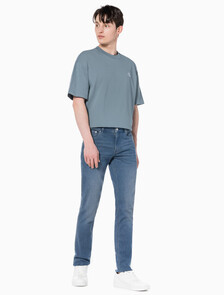 Buy 남성 바디핏 블루그레이 데님 in color GREY STEPPED RELEASE HEM