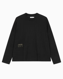 Buy 남성 롱슬리브 플로랄 스터디 크루넥 티 in color BLACK BEAUTY