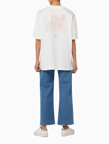 Buy 남녀공용 디퓨즈 그래픽 반팔 티셔츠 in color BRIGHT WHITE