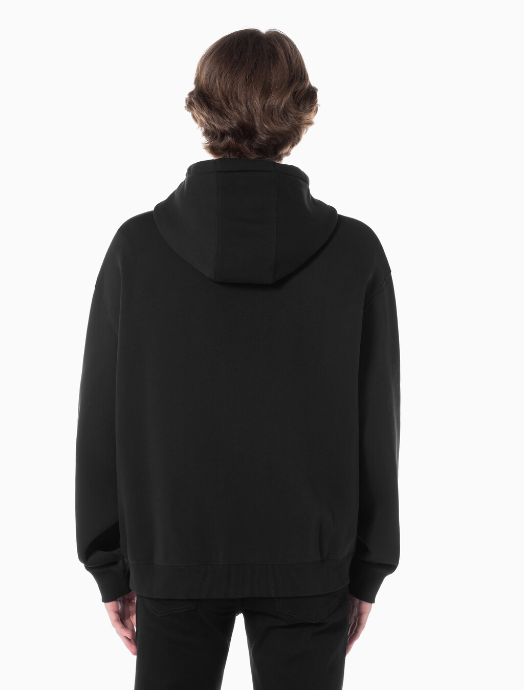Buy 남녀공용 릴렉스핏 모노그램 집업 후디 in color CK BLACK