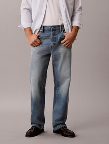 Buy 남성 90S 스트레이트 쿨 진 in color Mid blue