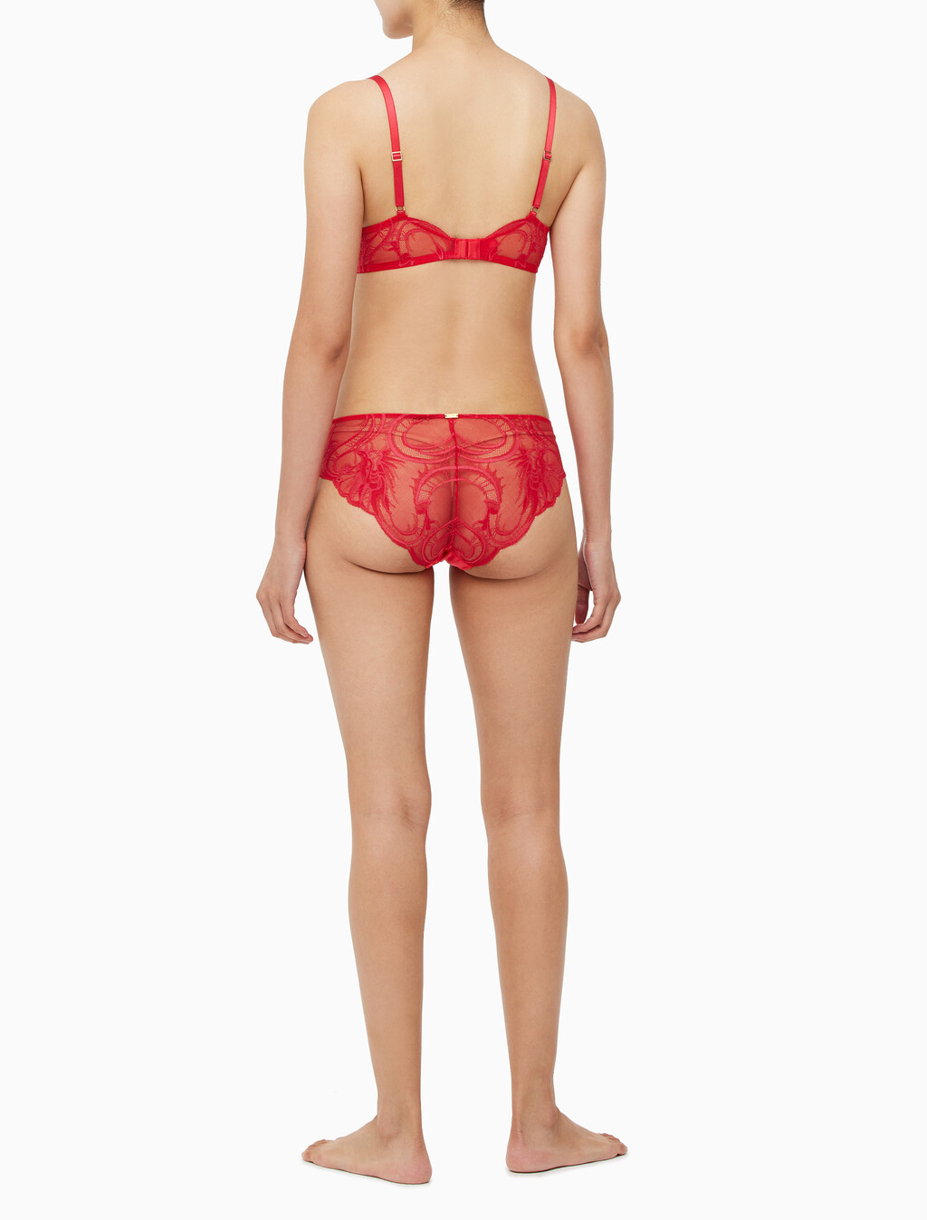 Buy 여성 CK 블랙 드래곤 레이스 AF 플런지 브라 in color ROUGE