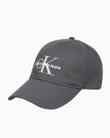 Buy 남녀공용 CKJ 모노그램 엠브로이더리 캡 in color CHARCOAL