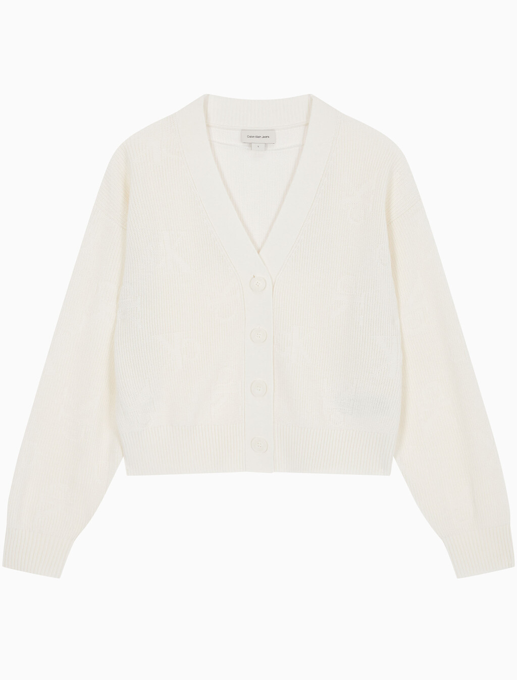 Buy 여성 AOP 스웨터 가디건 in color WHITE