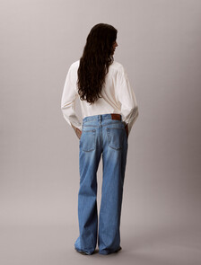 Buy 여성 와이드레그 에코 데님 in color Mid Blue