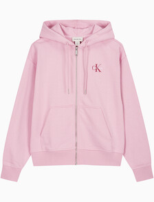 Buy 여성 모노그램 프렌치 태리 풀집업 후디 in color Pink