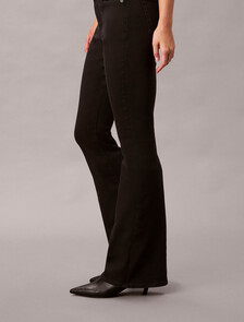 Buy [37.5 Denim Technology] 여성 하이라이즈 플레어 블랙 데님 in color BLACK