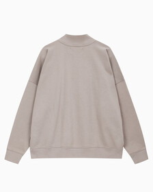 Buy 남녀공용 모노그램 로고 하프 집업 스웨트셔츠 in color PERFECT TAUPE