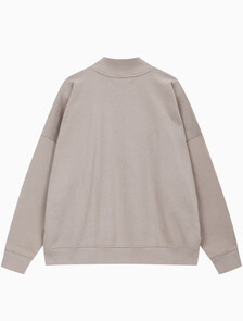Buy 남녀공용 모노그램 로고 하프 집업 스웨트셔츠 in color PERFECT TAUPE