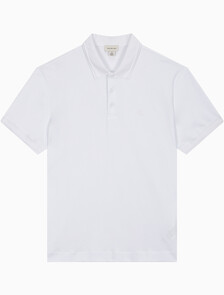 Buy 남성 레귤러핏 인터락 폴로 반팔 티셔츠 in color BRILLIANT WHITE
