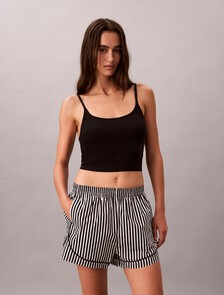Buy 여성 코튼 포플린 쇼츠 in color PENNY STRIPE+BLACK