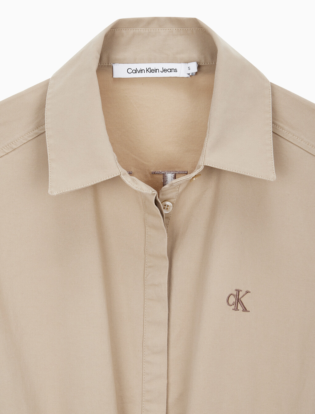 Buy 여성 아카이벌 컷아웃 셔츠 원피스 in color TRAVERTINE