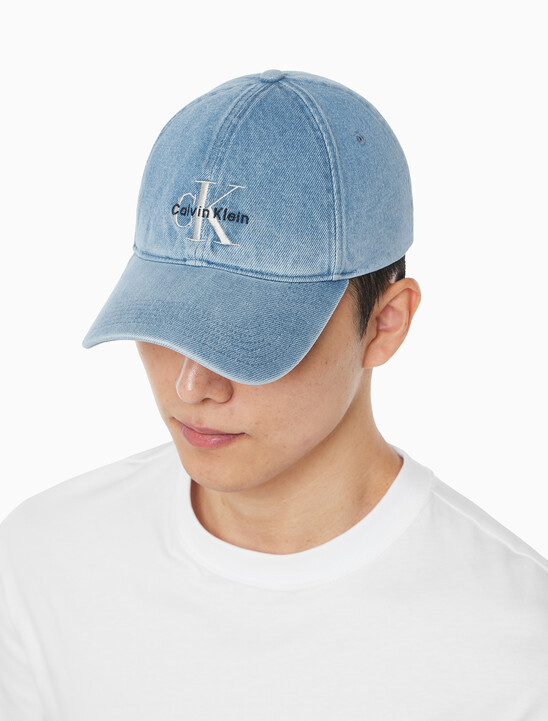 남녀공용 CKJ 모노그램 데님 베이스볼 캡
