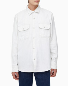 Buy 남성 롱슬리브 더블 포켓 멜란지 셔츠 in color GREY