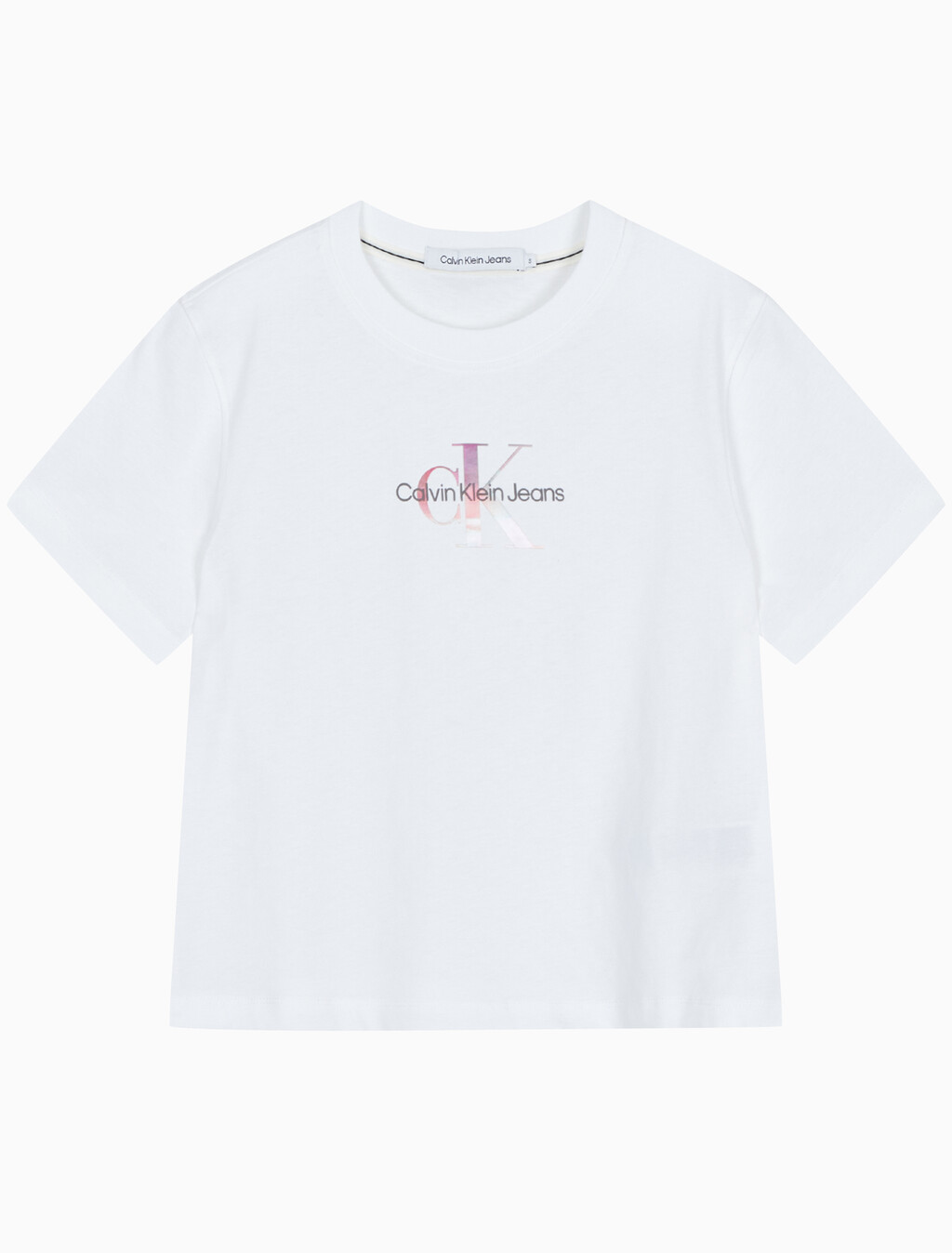 Buy 여성 모노그램 로고 모던 스트레이트핏 반팔 티셔츠 in color BRIGHT WHITE