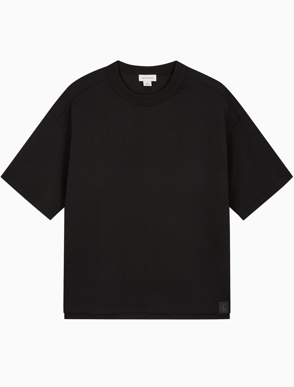 Buy 남성 릴렉스핏 텍스처드 피케 로고 반팔 티셔츠 in color BLACK