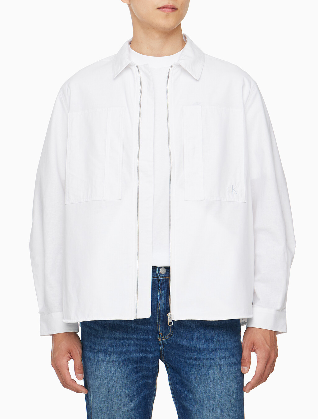 Buy 남성 쿨링 린넨 셔츠 자켓 in color BRIGHT WHITE