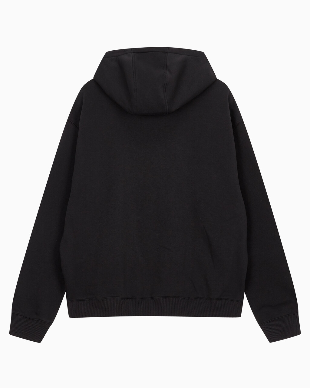 Buy 남녀공용 릴렉스핏 스몰 모노그램 로고 기모 후디 in color CK BLACK
