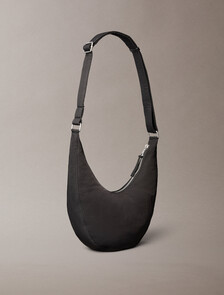 Buy 남녀공용 슬링 나일론 크로스바디 호보 백 in color BLACK