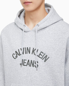 Buy 남녀공용 커브드로고 후디 in color LIGHT GREY HEATHER