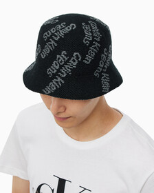 Buy 남녀공용 AOP로고 버킷햇 in color BLACK