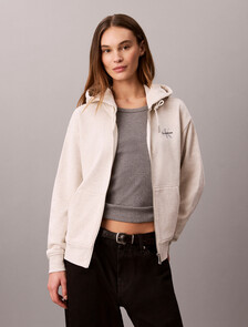 Buy 여성 모노고로 프렌치 테리 풀집업 후디 in color VANILLA HEATHER