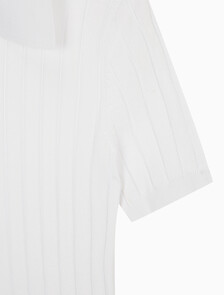 Buy 여성 실키 크롭 베이비 폴로 셔츠 in color BRILLIANT WHITE