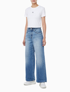 Buy 여성 와이드 레그핏 클라슨 블루 in color Mid Blue