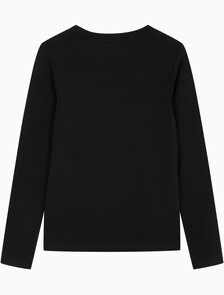 Buy 여성 인스티튜셔널 로고 스트레이트핏 긴팔 티셔츠 in color CK BLACK