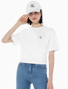 Buy 남녀공용 릴렉스핏 CK 로고 2PK 반팔 티셔츠 in color CK BLACK
