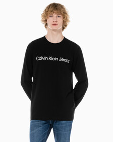 Buy 남성 레귤러핏 인스티튜셔널 긴팔 티셔츠 in color CK BLACK