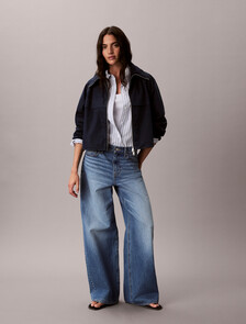 Buy 여성 데님 나일론 자켓 in color Dark Blue