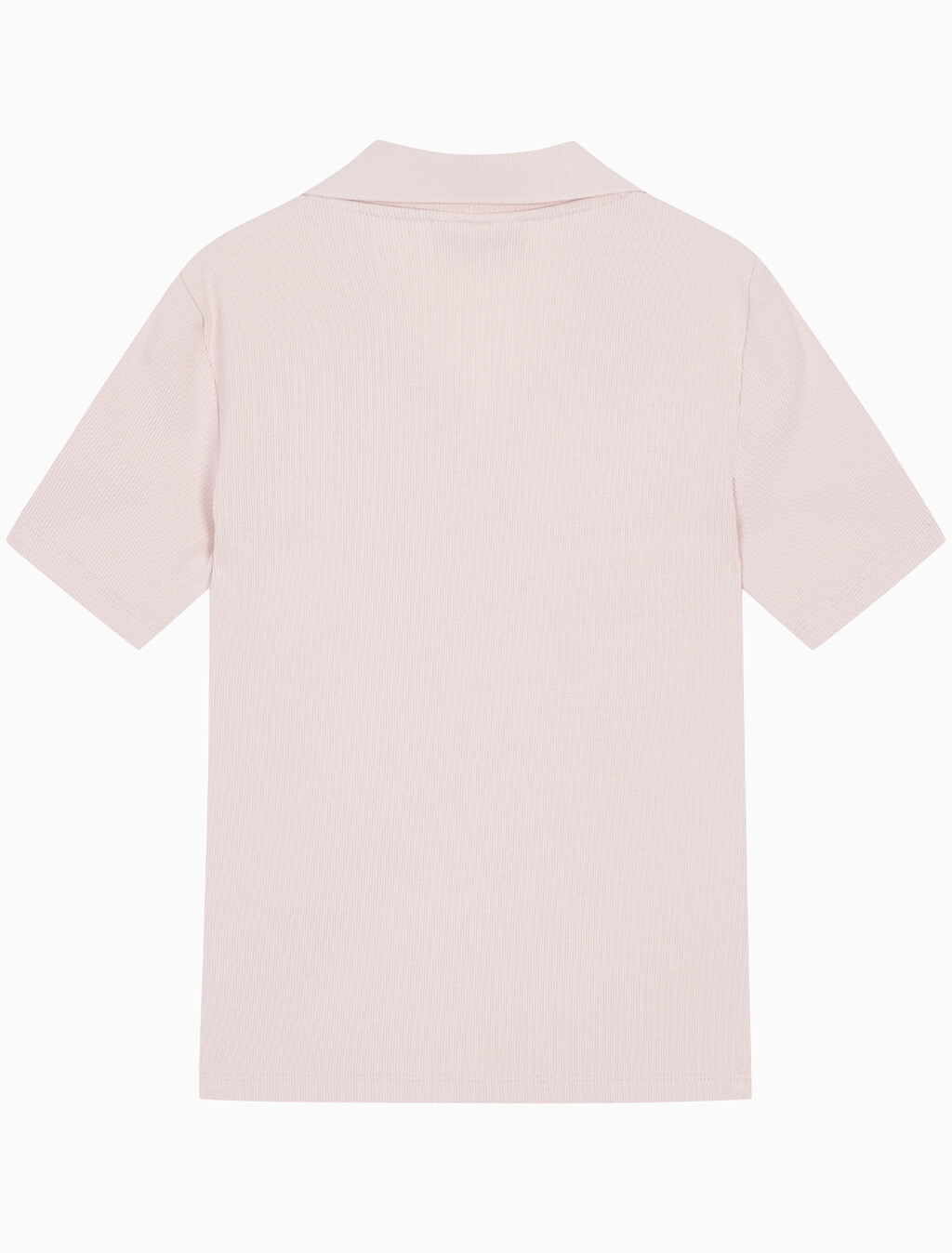 Buy 여성 슬림핏 립 브이넥 폴로 티셔츠 in color PINK