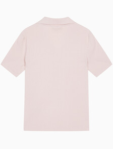 Buy 여성 슬림핏 립 브이넥 폴로 티셔츠 in color PINK