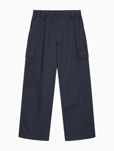 Buy 여성 유틸리티 캔버스 카고 팬츠 in color NAVY