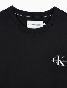 Buy 남녀공용 릴렉스핏 스몰 모노그램 로고 기모 스웨트셔츠 in color CK BLACK