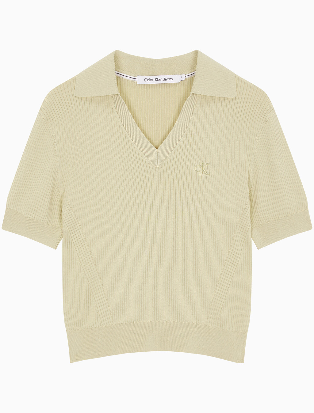 Buy 여성 센슈얼 립 베이비 폴로 스웨터 in color PALE KHAKI