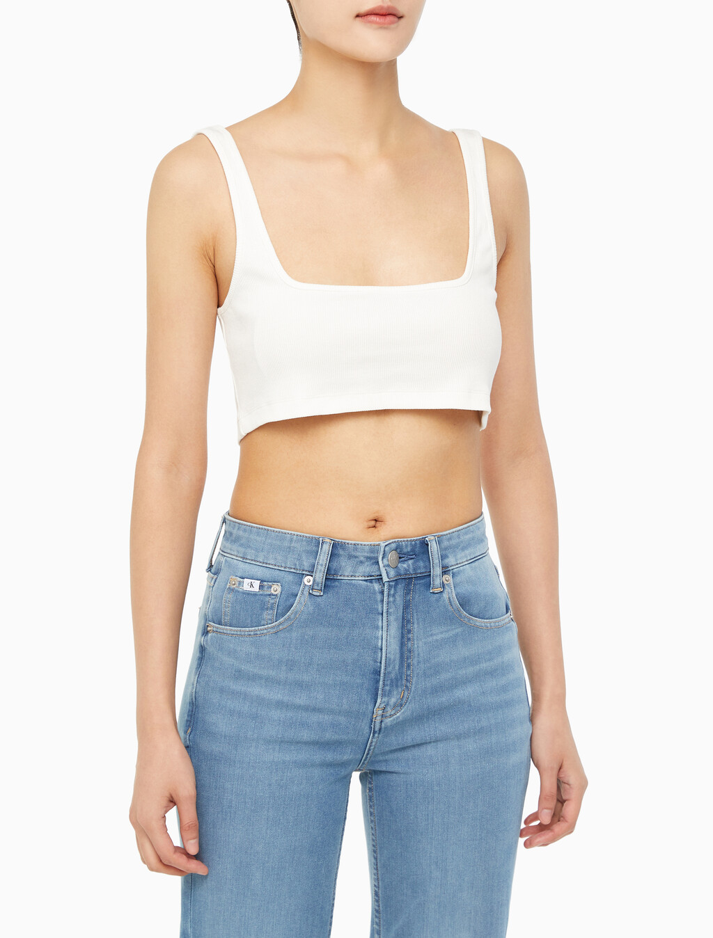 Buy 여성 레더패치 립 브라렛 in color GREIGE