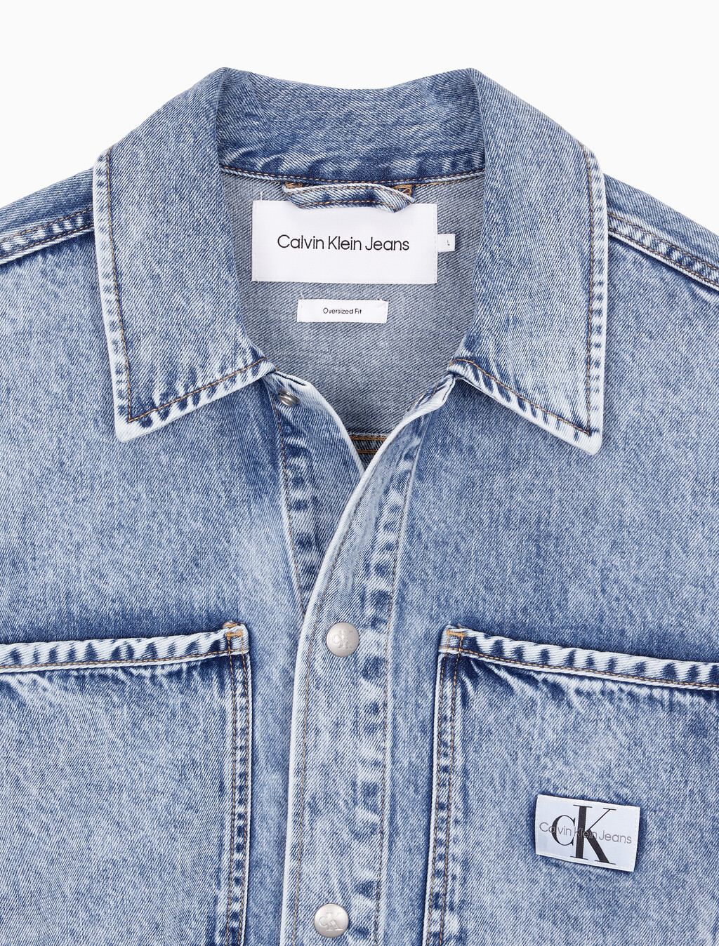Buy 남성 오버핏 에코 쿨 데님 셔켓 in color CHALKY BLUE