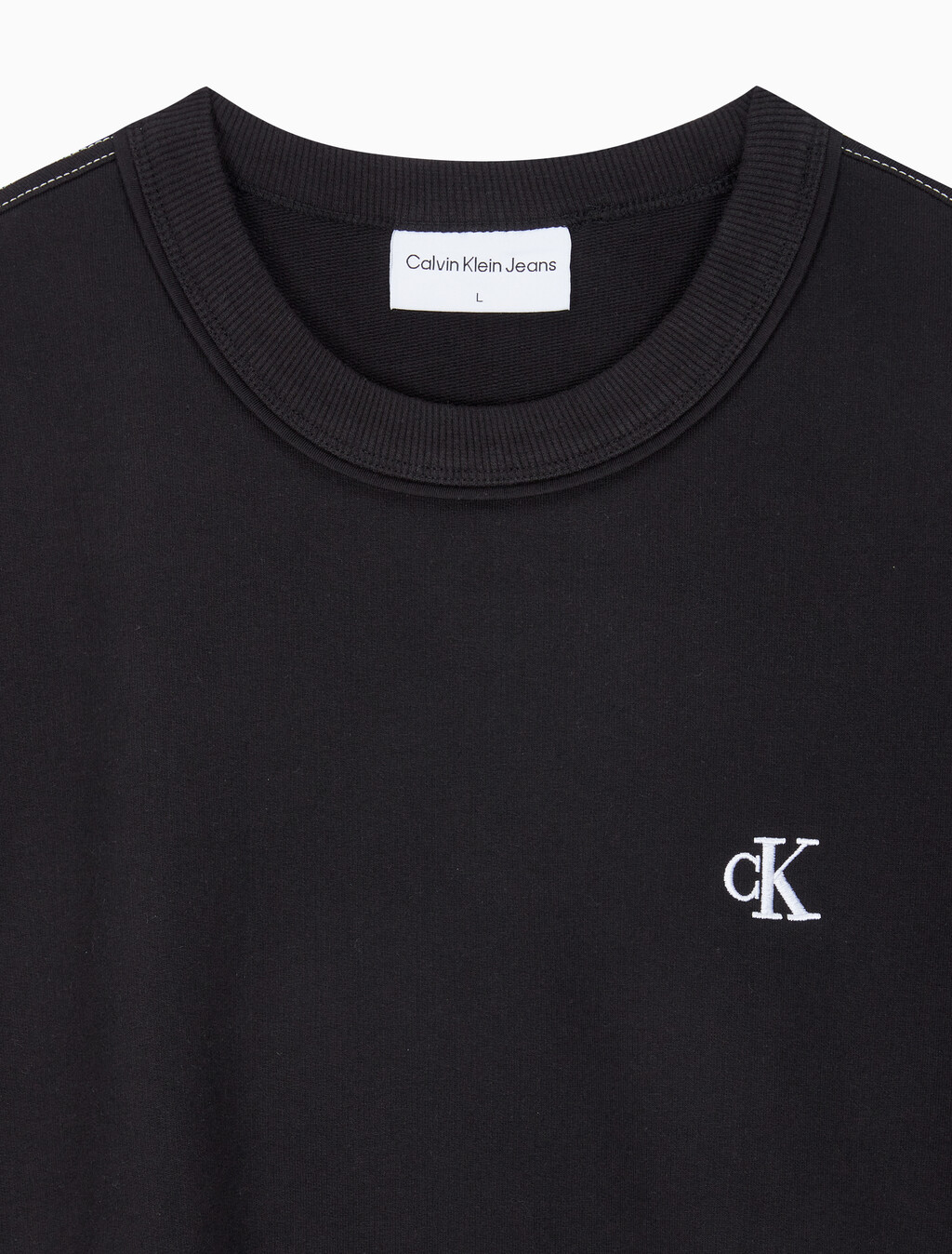 Buy 남성 레귤러핏 테리코튼 그래픽 반팔 스웨트셔츠 in color CK BLACK