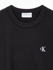 Buy 남성 레귤러핏 테리코튼 그래픽 반팔 스웨트셔츠 in color CK BLACK