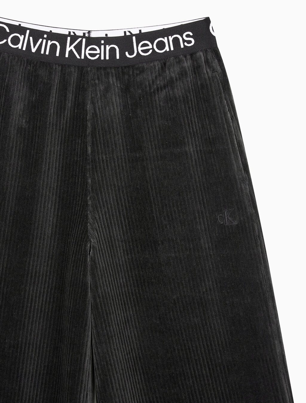 Buy 여성 벨벳 와이드레그 팬츠 in color CK BLACK