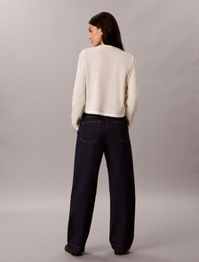 Buy 여성 박시모노로고 헤비 져지 레이어드 티 in color VANILLA HEATHER