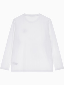 Buy 남녀공용  베이직 로고 긴팔 티셔츠 in color BRIGHT WHITE