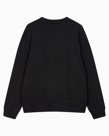 Buy 남녀공용 릴렉스핏 스몰 모노그램 로고 기모 스웨트셔츠 in color CK BLACK