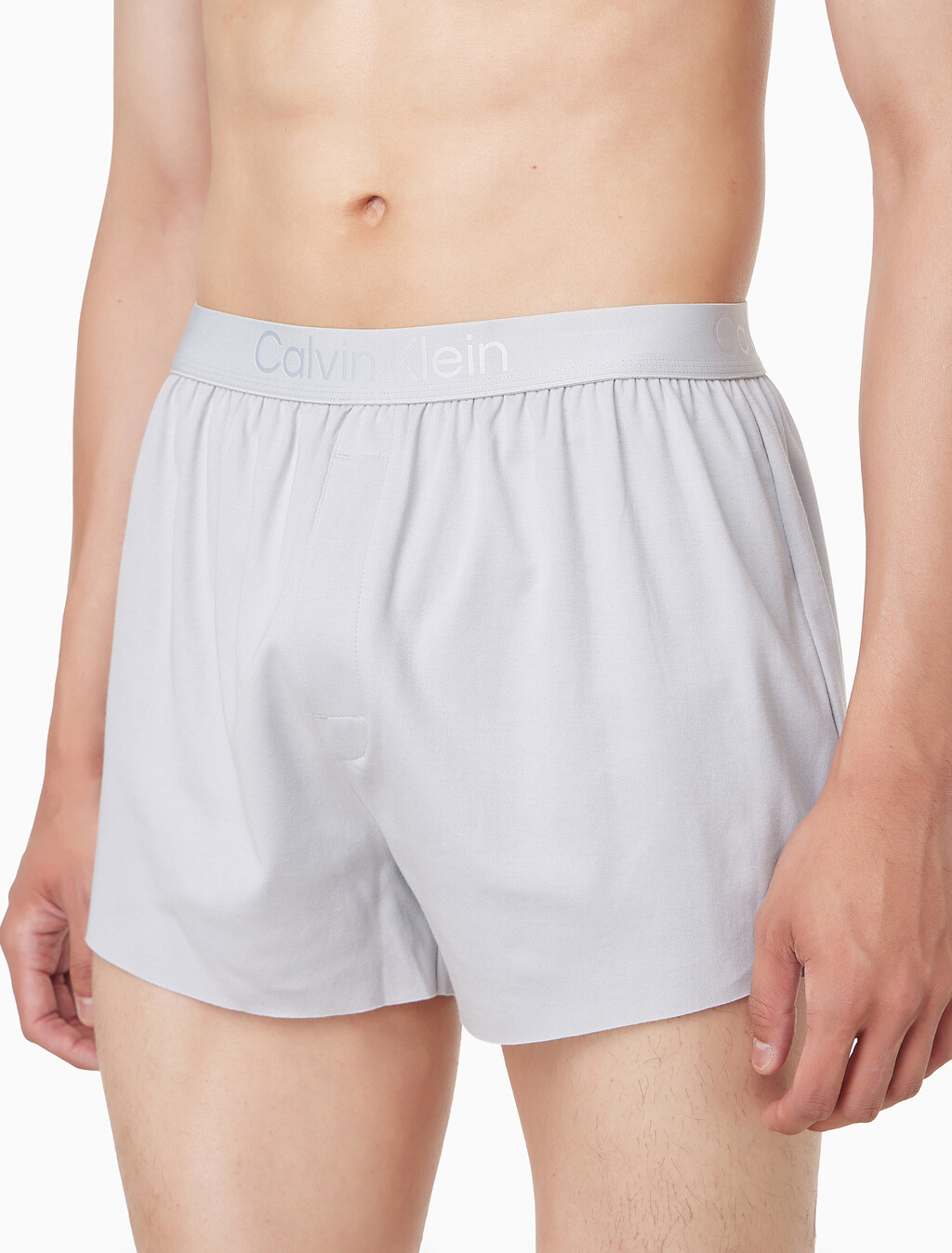 Buy 남성 CK 블랙 슬립 니트 박서 in color HARBOR MIST