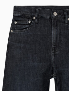 Buy 여성 하이라이즈 와이드핏 블랙 이탈리안 데님 in color WASHED BLACK LOGO LACE