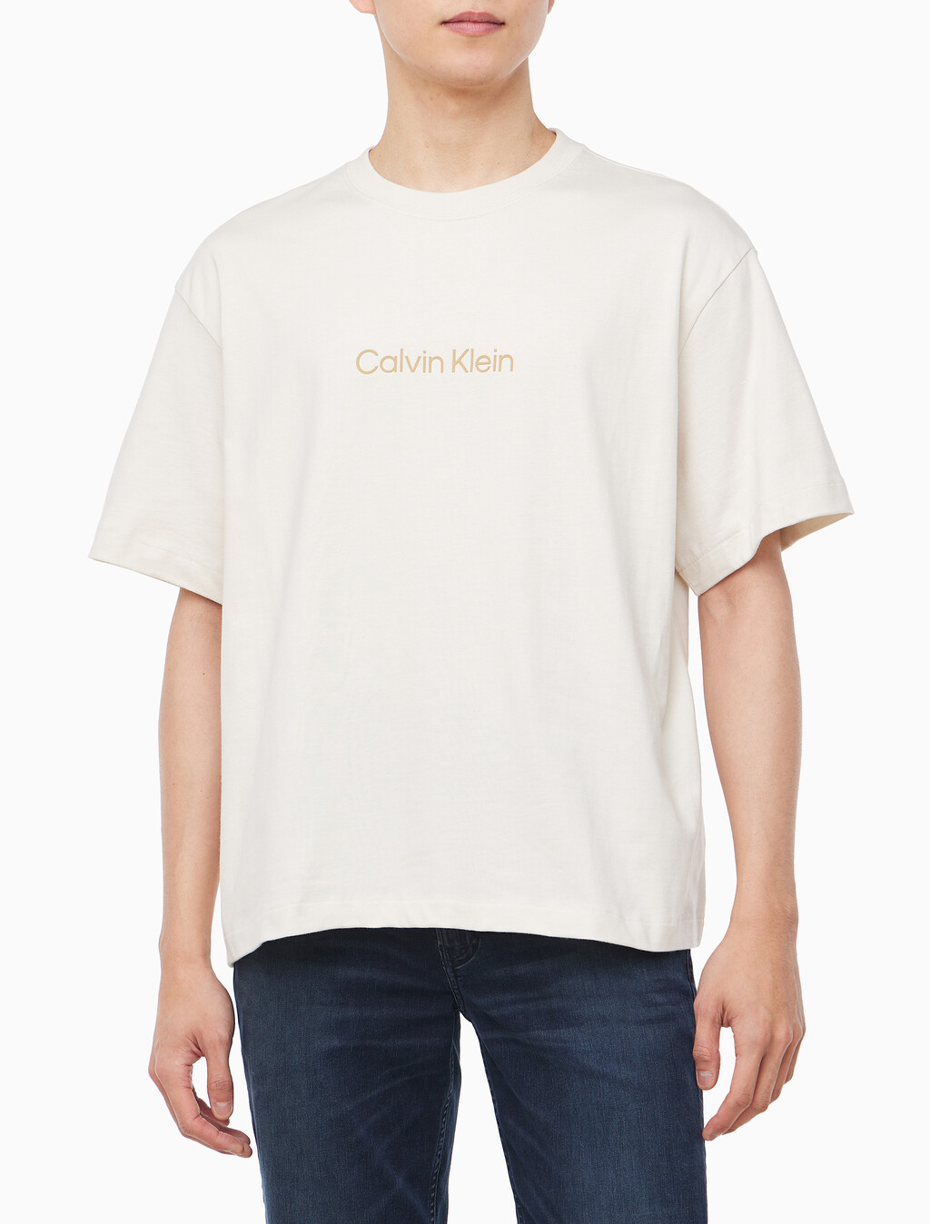 Buy 남성 릴렉스핏 헤비 코튼 크루넥 반팔 티셔츠  in color TURTLEDOVE
